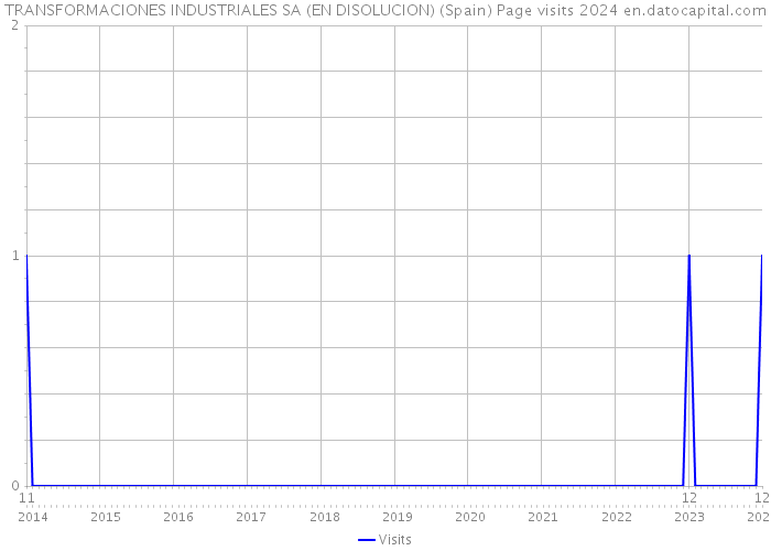 TRANSFORMACIONES INDUSTRIALES SA (EN DISOLUCION) (Spain) Page visits 2024 