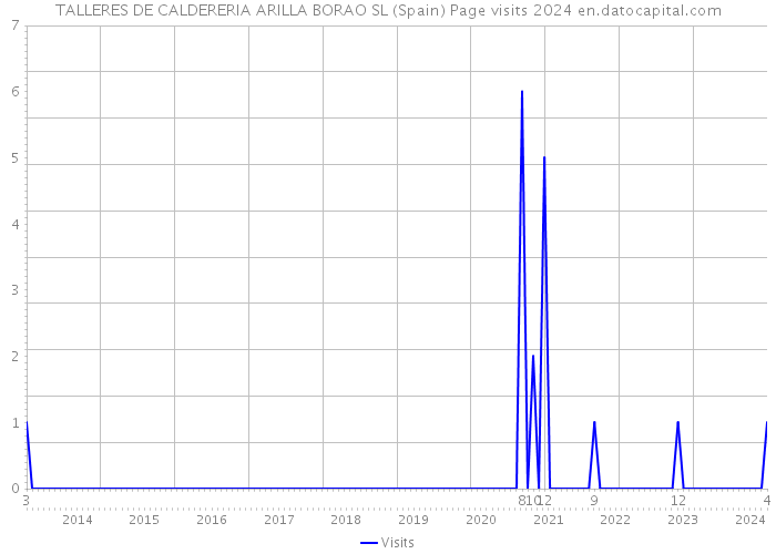 TALLERES DE CALDERERIA ARILLA BORAO SL (Spain) Page visits 2024 