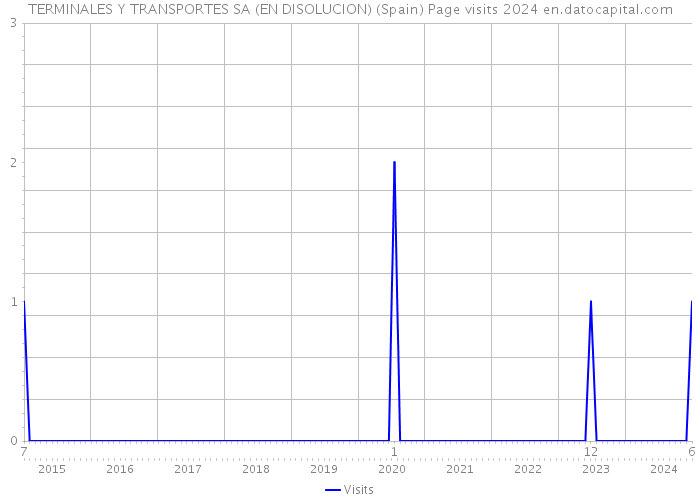 TERMINALES Y TRANSPORTES SA (EN DISOLUCION) (Spain) Page visits 2024 