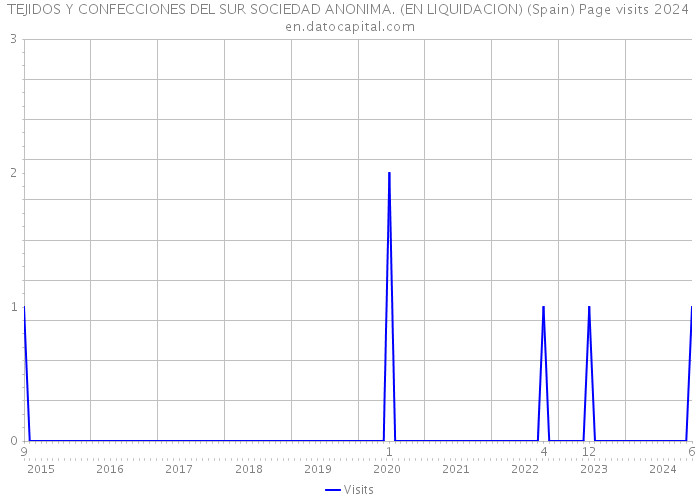 TEJIDOS Y CONFECCIONES DEL SUR SOCIEDAD ANONIMA. (EN LIQUIDACION) (Spain) Page visits 2024 