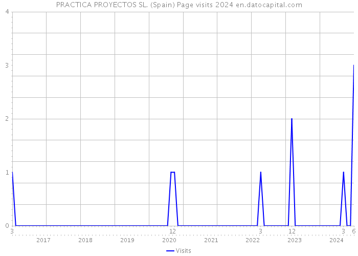 PRACTICA PROYECTOS SL. (Spain) Page visits 2024 