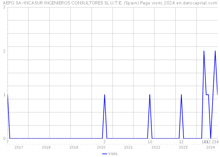 AEPO SA-INCASUR INGENIEROS CONSULTORES SL U.T.E. (Spain) Page visits 2024 