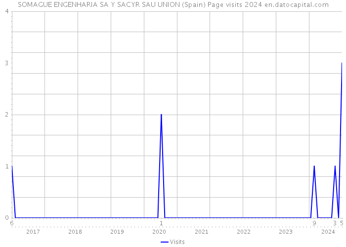 SOMAGUE ENGENHARIA SA Y SACYR SAU UNION (Spain) Page visits 2024 