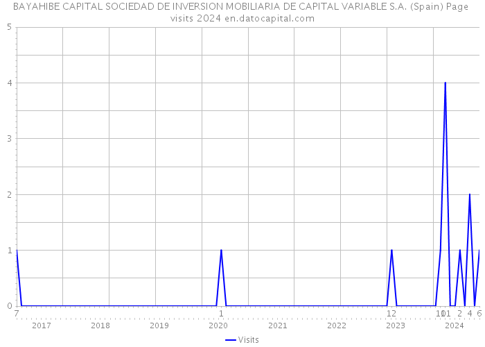 BAYAHIBE CAPITAL SOCIEDAD DE INVERSION MOBILIARIA DE CAPITAL VARIABLE S.A. (Spain) Page visits 2024 