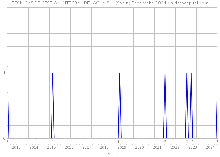 TECNICAS DE GESTION INTEGRAL DEL AGUA S.L. (Spain) Page visits 2024 