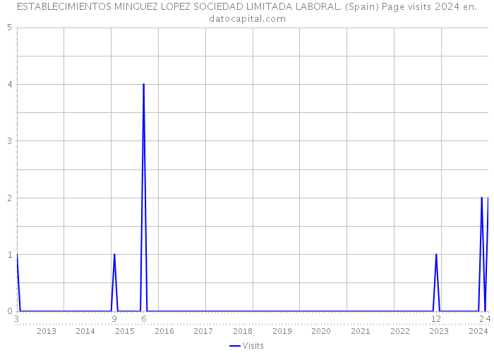 ESTABLECIMIENTOS MINGUEZ LOPEZ SOCIEDAD LIMITADA LABORAL. (Spain) Page visits 2024 