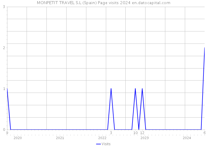 MONPETIT TRAVEL S.L (Spain) Page visits 2024 