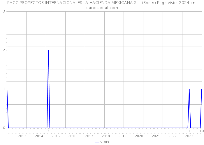 PAGG PROYECTOS INTERNACIONALES LA HACIENDA MEXICANA S.L. (Spain) Page visits 2024 