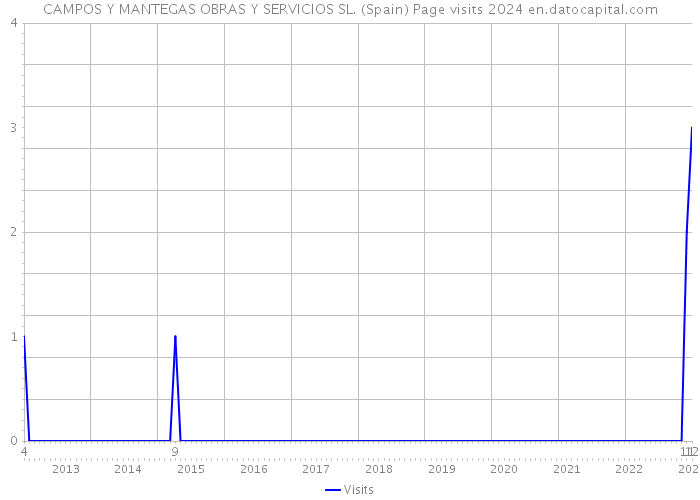 CAMPOS Y MANTEGAS OBRAS Y SERVICIOS SL. (Spain) Page visits 2024 