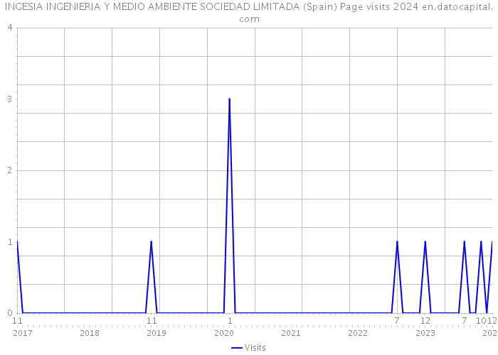 INGESIA INGENIERIA Y MEDIO AMBIENTE SOCIEDAD LIMITADA (Spain) Page visits 2024 