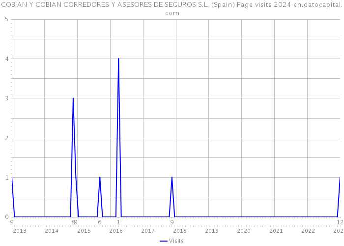 COBIAN Y COBIAN CORREDORES Y ASESORES DE SEGUROS S.L. (Spain) Page visits 2024 