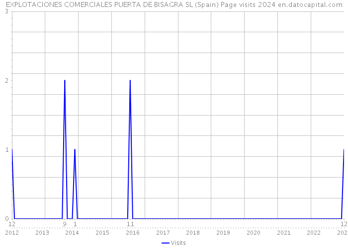 EXPLOTACIONES COMERCIALES PUERTA DE BISAGRA SL (Spain) Page visits 2024 