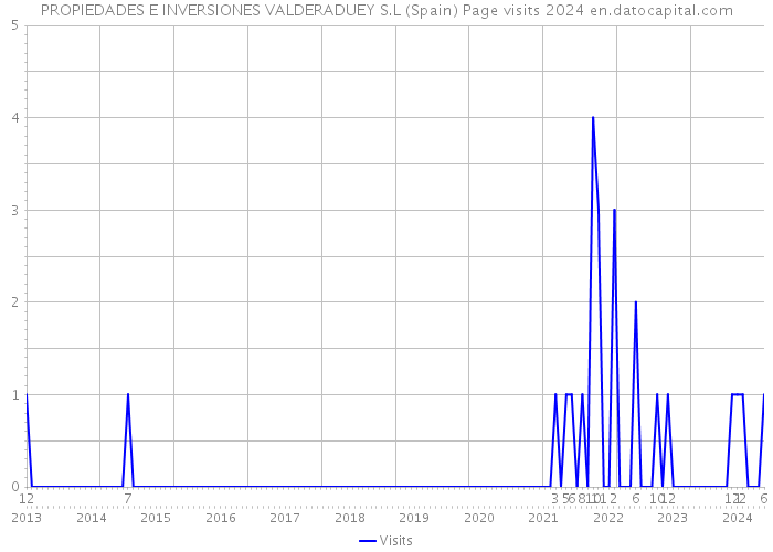 PROPIEDADES E INVERSIONES VALDERADUEY S.L (Spain) Page visits 2024 