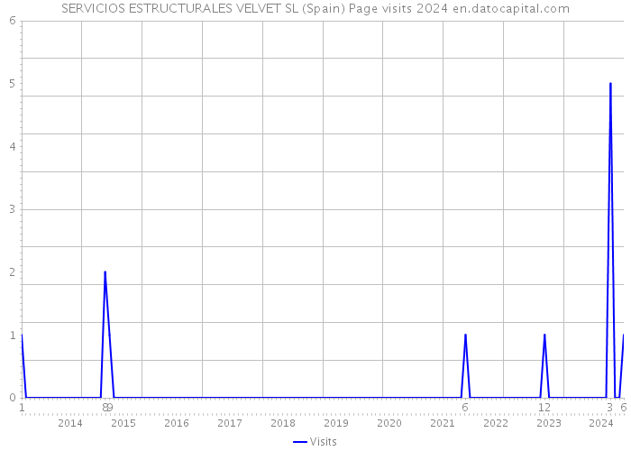 SERVICIOS ESTRUCTURALES VELVET SL (Spain) Page visits 2024 