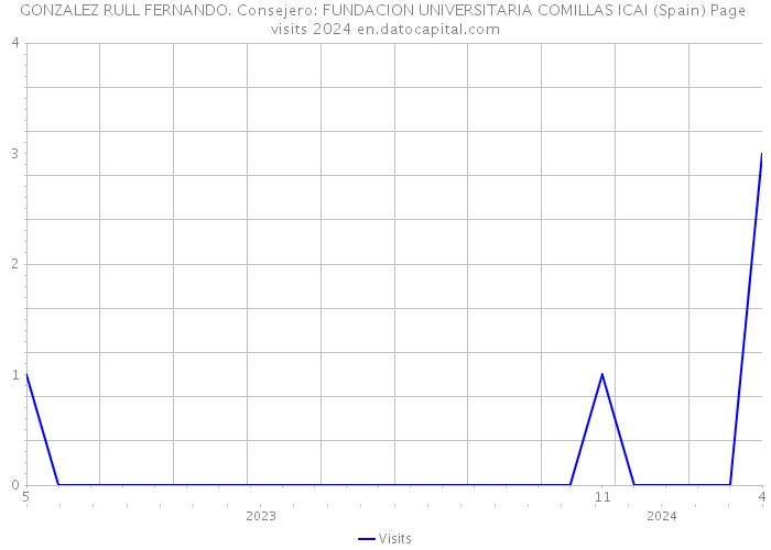 GONZALEZ RULL FERNANDO. Consejero: FUNDACION UNIVERSITARIA COMILLAS ICAI (Spain) Page visits 2024 