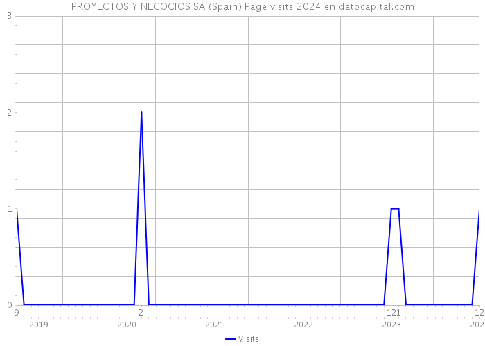 PROYECTOS Y NEGOCIOS SA (Spain) Page visits 2024 