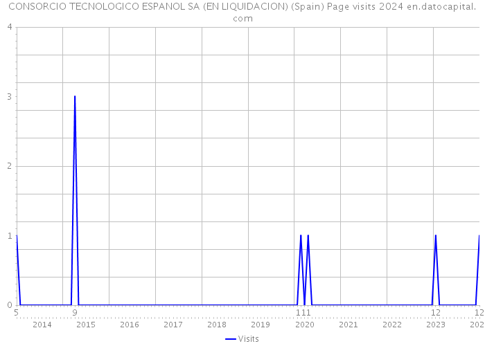 CONSORCIO TECNOLOGICO ESPANOL SA (EN LIQUIDACION) (Spain) Page visits 2024 