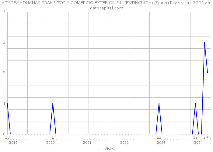 ATYCEX ADUANAS TRANSITOS Y COMERCIO EXTERIOR S.L. (EXTINGUIDA) (Spain) Page visits 2024 
