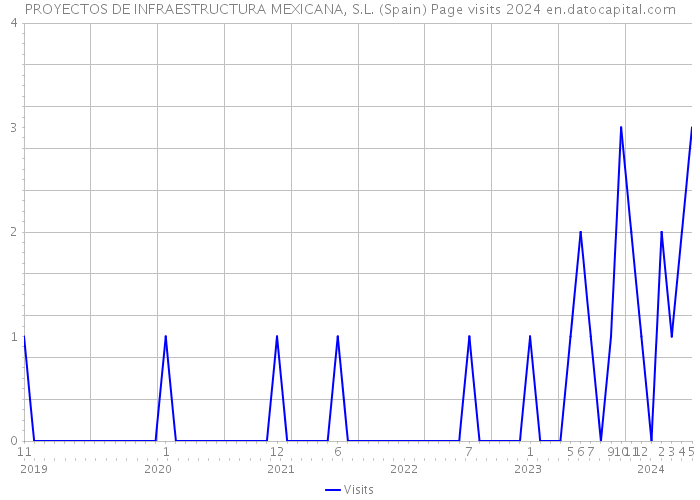 PROYECTOS DE INFRAESTRUCTURA MEXICANA, S.L. (Spain) Page visits 2024 