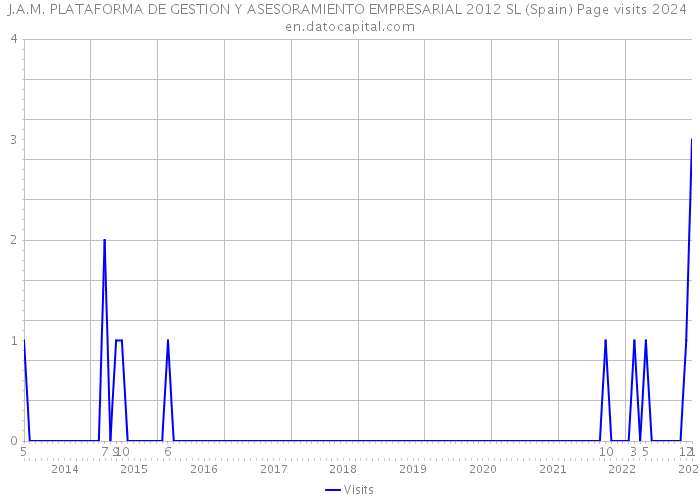 J.A.M. PLATAFORMA DE GESTION Y ASESORAMIENTO EMPRESARIAL 2012 SL (Spain) Page visits 2024 