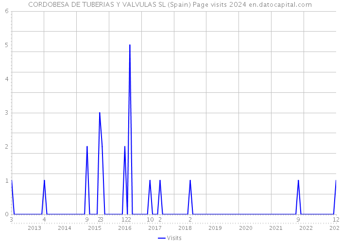 CORDOBESA DE TUBERIAS Y VALVULAS SL (Spain) Page visits 2024 