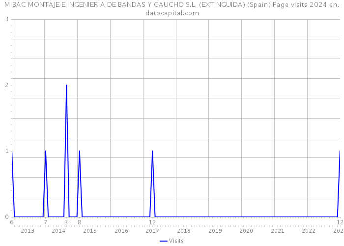 MIBAC MONTAJE E INGENIERIA DE BANDAS Y CAUCHO S.L. (EXTINGUIDA) (Spain) Page visits 2024 