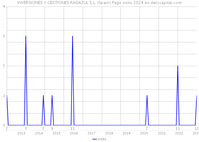 INVERSIONES Y GESTIONES RADAZUL S.L. (Spain) Page visits 2024 