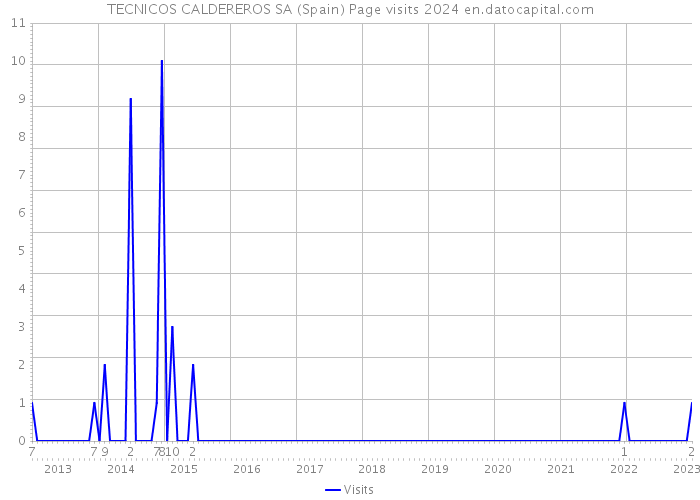 TECNICOS CALDEREROS SA (Spain) Page visits 2024 