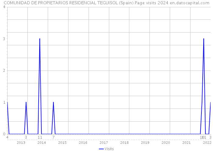 COMUNIDAD DE PROPIETARIOS RESIDENCIAL TEGUISOL (Spain) Page visits 2024 