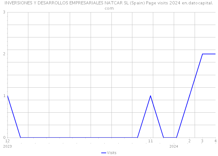 INVERSIONES Y DESARROLLOS EMPRESARIALES NATCAR SL (Spain) Page visits 2024 