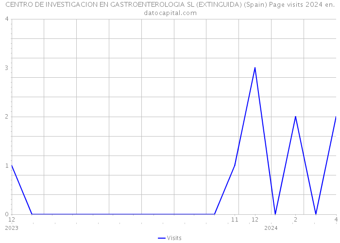 CENTRO DE INVESTIGACION EN GASTROENTEROLOGIA SL (EXTINGUIDA) (Spain) Page visits 2024 