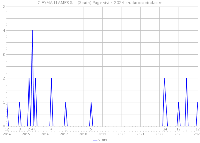 GIEYMA LLAMES S.L. (Spain) Page visits 2024 