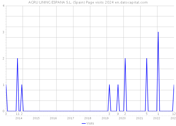 AGRU LINING ESPANA S.L. (Spain) Page visits 2024 
