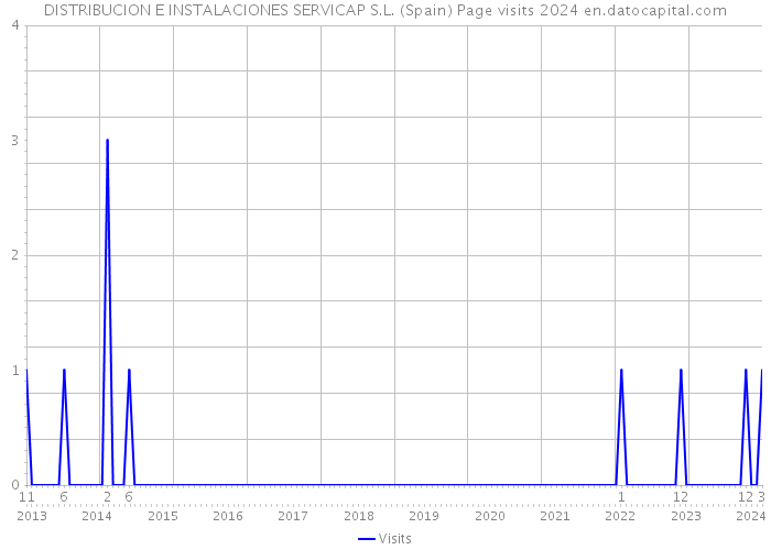 DISTRIBUCION E INSTALACIONES SERVICAP S.L. (Spain) Page visits 2024 