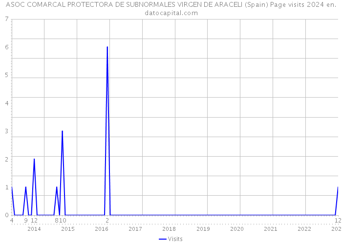 ASOC COMARCAL PROTECTORA DE SUBNORMALES VIRGEN DE ARACELI (Spain) Page visits 2024 