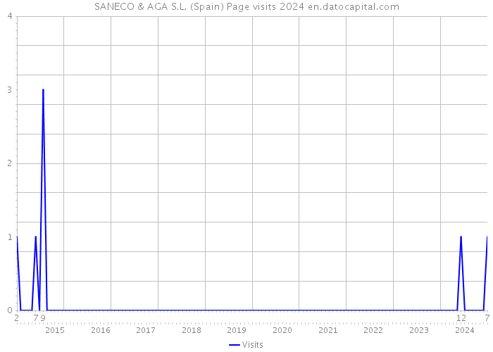 SANECO & AGA S.L. (Spain) Page visits 2024 