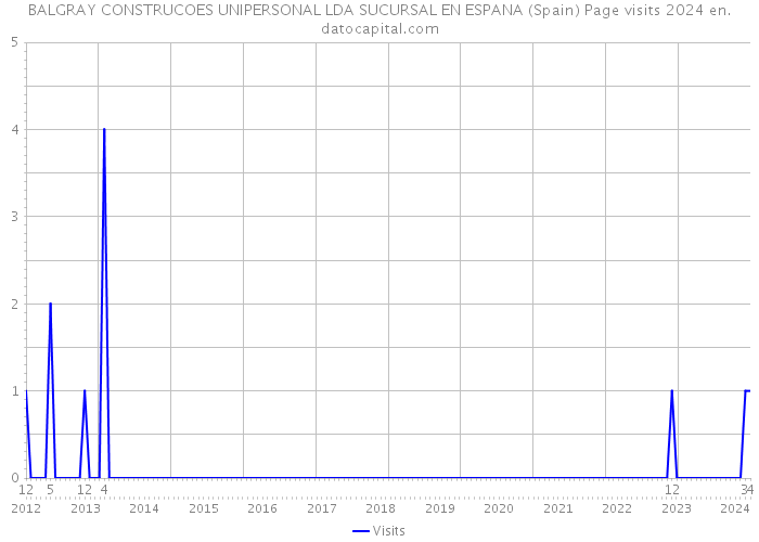 BALGRAY CONSTRUCOES UNIPERSONAL LDA SUCURSAL EN ESPANA (Spain) Page visits 2024 