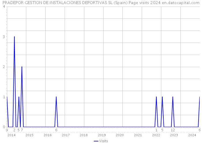 PRADEPOR GESTION DE INSTALACIONES DEPORTIVAS SL (Spain) Page visits 2024 