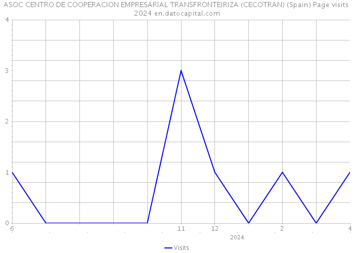 ASOC CENTRO DE COOPERACION EMPRESARIAL TRANSFRONTEIRIZA (CECOTRAN) (Spain) Page visits 2024 