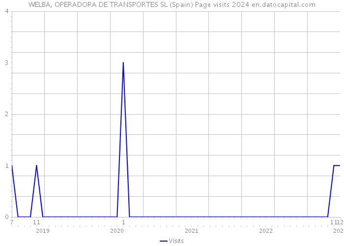 WELBA, OPERADORA DE TRANSPORTES SL (Spain) Page visits 2024 