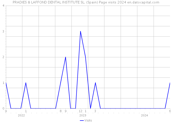 PRADIES & LAFFOND DENTAL INSTITUTE SL. (Spain) Page visits 2024 