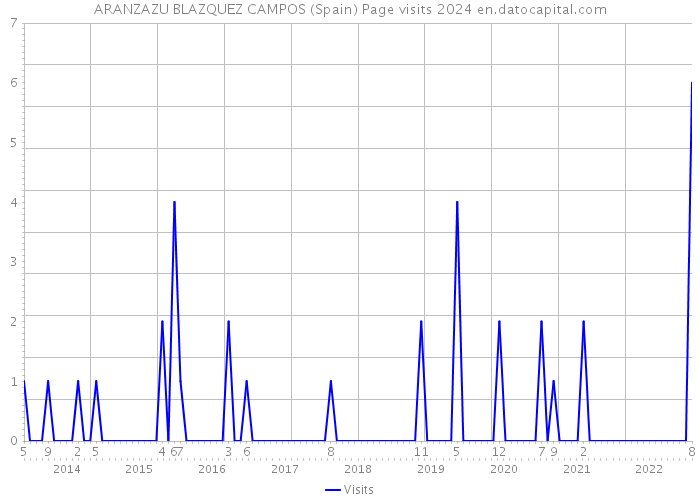 ARANZAZU BLAZQUEZ CAMPOS (Spain) Page visits 2024 