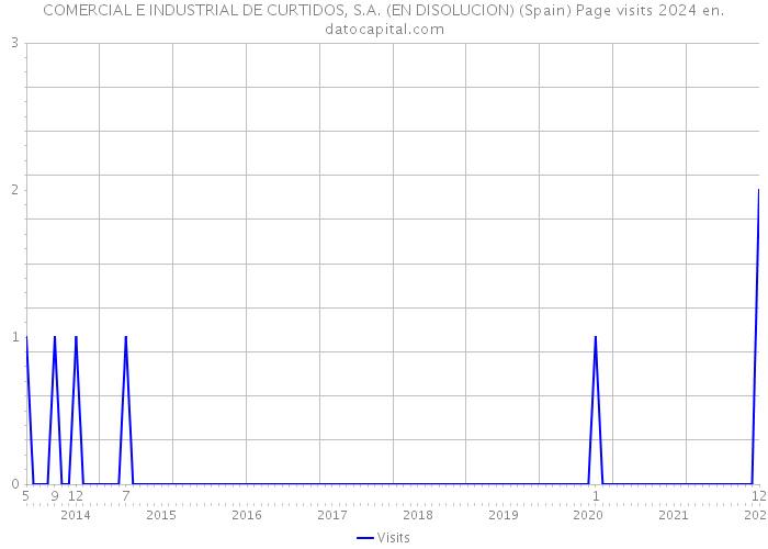 COMERCIAL E INDUSTRIAL DE CURTIDOS, S.A. (EN DISOLUCION) (Spain) Page visits 2024 