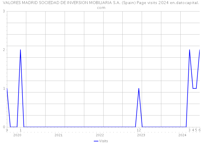 VALORES MADRID SOCIEDAD DE INVERSION MOBILIARIA S.A. (Spain) Page visits 2024 