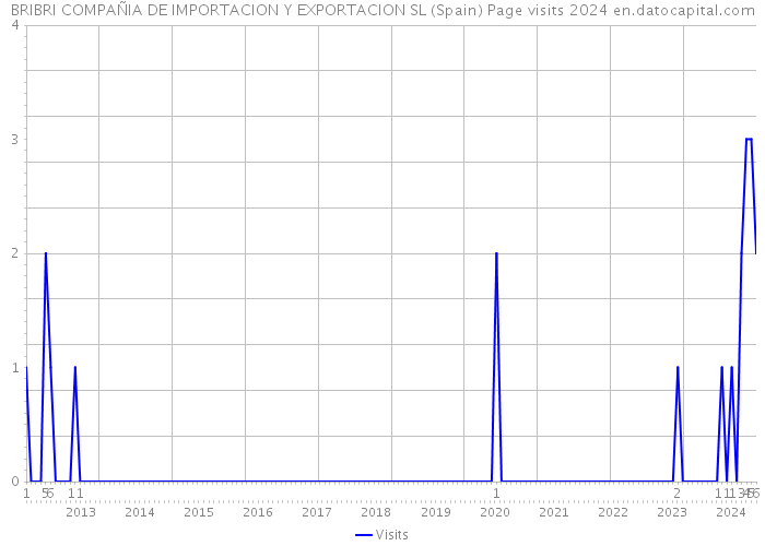 BRIBRI COMPAÑIA DE IMPORTACION Y EXPORTACION SL (Spain) Page visits 2024 