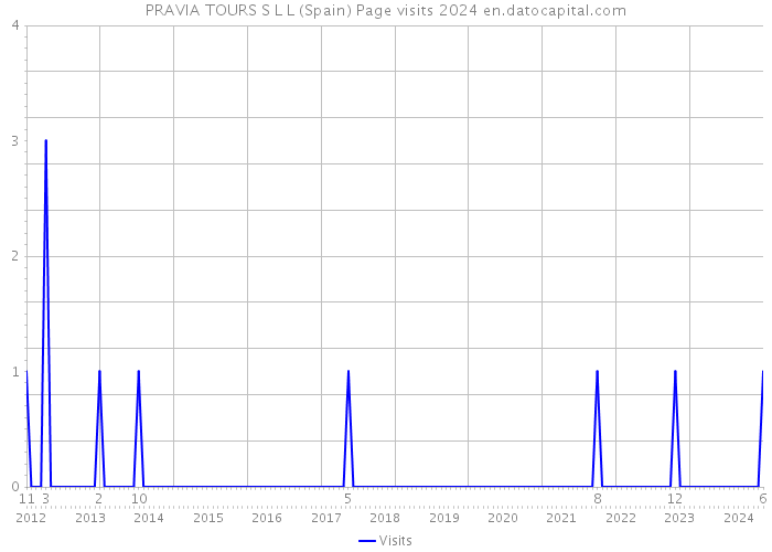 PRAVIA TOURS S L L (Spain) Page visits 2024 