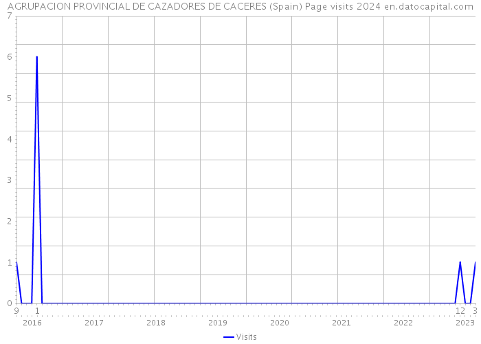 AGRUPACION PROVINCIAL DE CAZADORES DE CACERES (Spain) Page visits 2024 