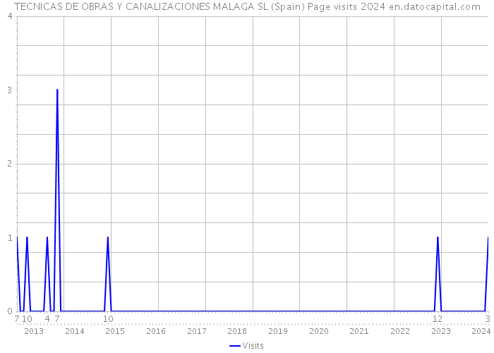 TECNICAS DE OBRAS Y CANALIZACIONES MALAGA SL (Spain) Page visits 2024 
