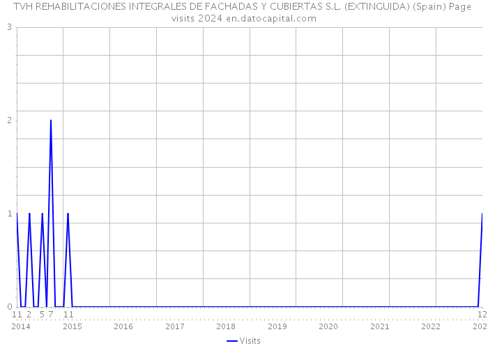 TVH REHABILITACIONES INTEGRALES DE FACHADAS Y CUBIERTAS S.L. (EXTINGUIDA) (Spain) Page visits 2024 