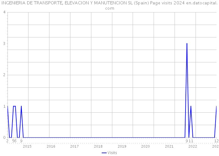 INGENIERIA DE TRANSPORTE, ELEVACION Y MANUTENCION SL (Spain) Page visits 2024 